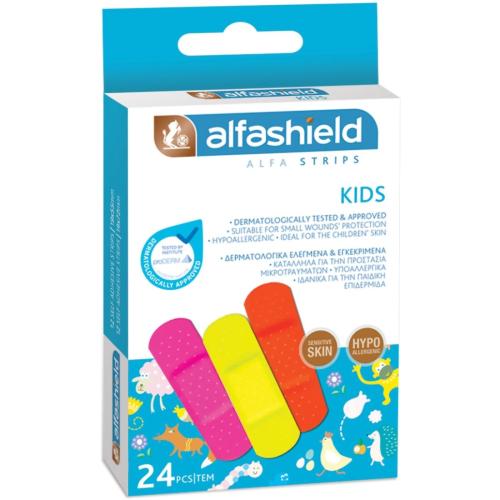 AlfaShield Alfa Strips Kids Υποαλλεργικά Επιθέματα Μικροτραυμάτων για Παιδιά 24 Τεμάχια